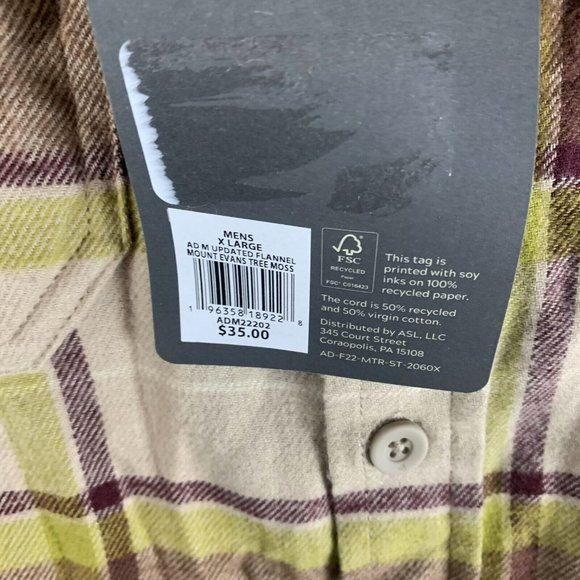 Alpine Design Flannel Shirt Men XL Brown Plaid Cotton Collared Long Sleeve 7020 - Picture 4 of 8